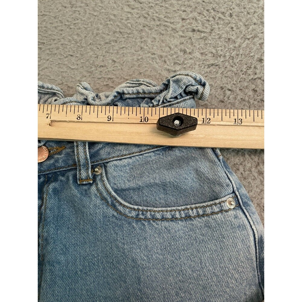 Miss Selfridge Light Wash High Rise Jeans Paperbag Waist Size 0 24x32 Mom Jeans - Picture 5 of 7